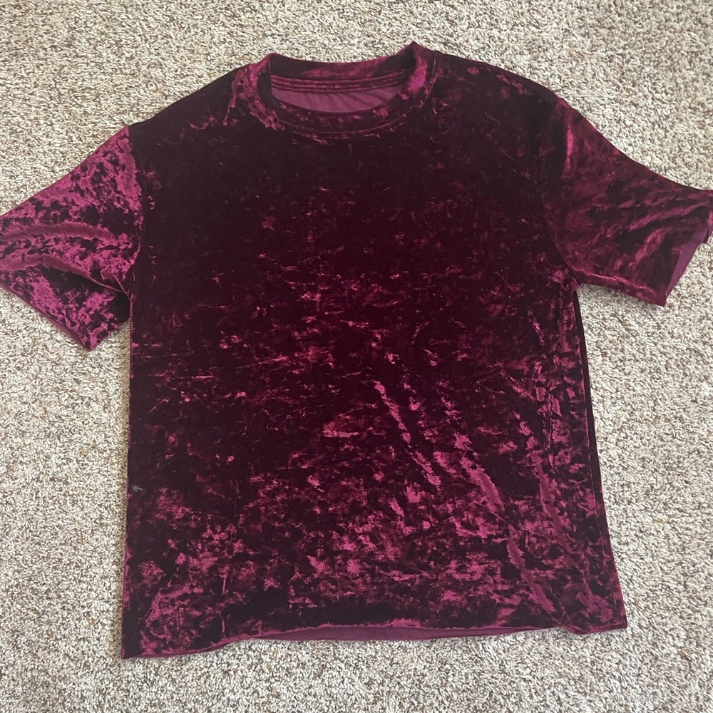 Shein Plum Crushed Velvet Top